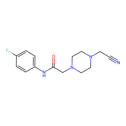 2-[4-(cyanomethyl)piperazin-1-yl]-N-(4-fluorophenyl)acetamide structure