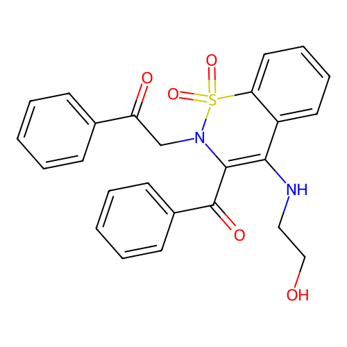 2-[3-benzoyl-4-(2-hydroxyethylamino)-1,1-dioxo-1 structure