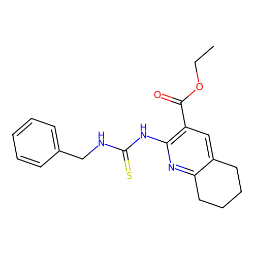 Ethyl 2-[(benzylcarbamothioyl)amino]-5,6,7,8-tetrahydroquinoline-3-carboxylate structure