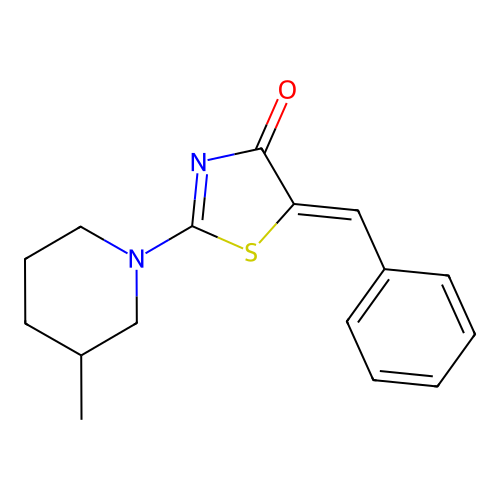 (5Z)-5-benzylidene-2-(3-methylpiperidin-1-yl)-1,3-thiazol-4(5H)-one structure