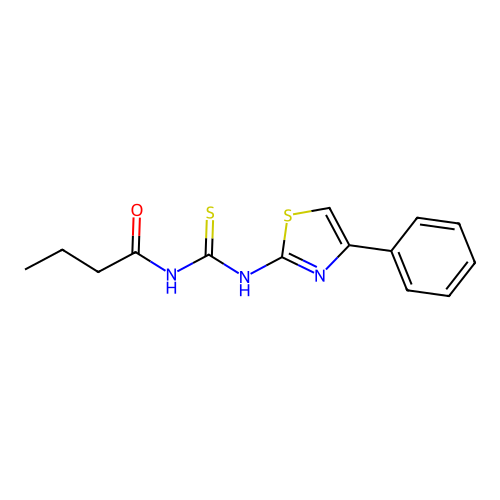 N-[(4-phenyl-1,3-thiazol-2-yl)carbamothioyl]butanamide structure