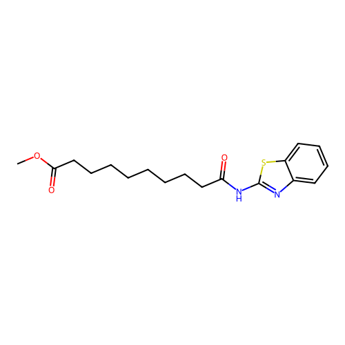 9-(Benzothiazol-2-ylcarbamoyl)-nonanoic acid methyl ester structure