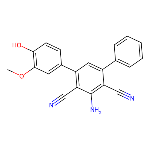 5'-Amino-4-hydroxy-3-methoxy-1,1':3',1''-terphenyl-4',6'-dicarbonitrile structure