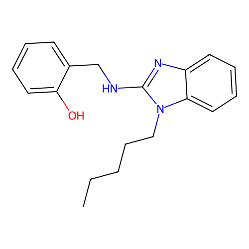 2-{[(1-pentyl-1H-benzimidazol-2-yl)amino]methyl}phenol structure