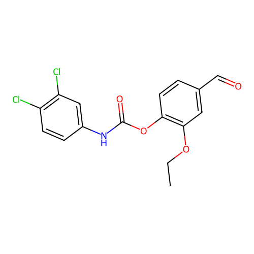 2-Ethoxy-4-formylphenyl (3,4-dichlorophenyl)carbamate structure