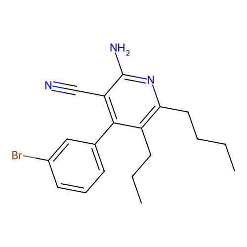 2-Amino-4-(3-bromophenyl)-6-butyl-5-propylpyridine-3-carbonitrile structure