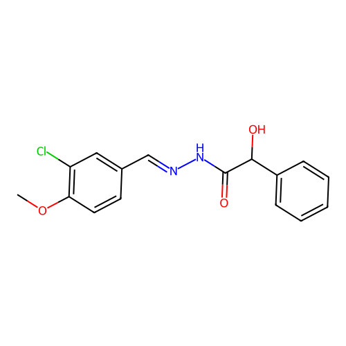 N'-[(E)-(3-chloro-4-methoxyphenyl)methylidene]-2-hydroxy-2-phenylacetohydrazide structure