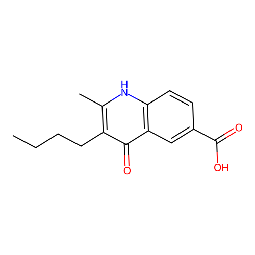 3-Butyl-4-hydroxy-2-methylquinoline-6-carboxylic acid structure