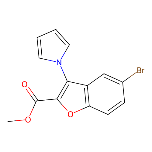 5-Bromo-3-pyrrol-1-yl-benzofuran-2-carboxylic acid methyl ester structure