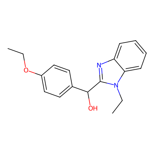 (4-ethoxyphenyl)(1-ethyl-1H-benzimidazol-2-yl)methanol structure