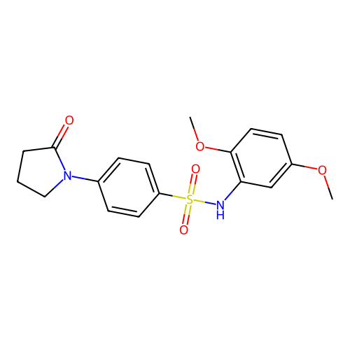 N-(2,5-dimethoxyphenyl)-4-(2-oxopyrrolidin-1-yl)benzenesulfonamide structure
