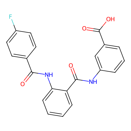 3-{[(2-{[(4-Fluorophenyl)carbonyl]amino}phenyl)carbonyl]amino}benzoic acid structure