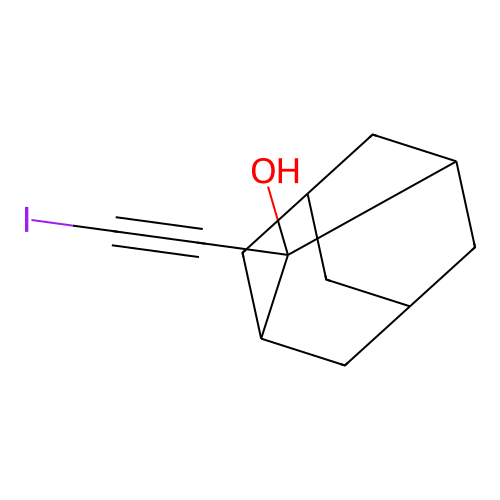 2-(Iodoethynyl)tricyclo[3.3.1.1~3,7~]decan-2-ol structure