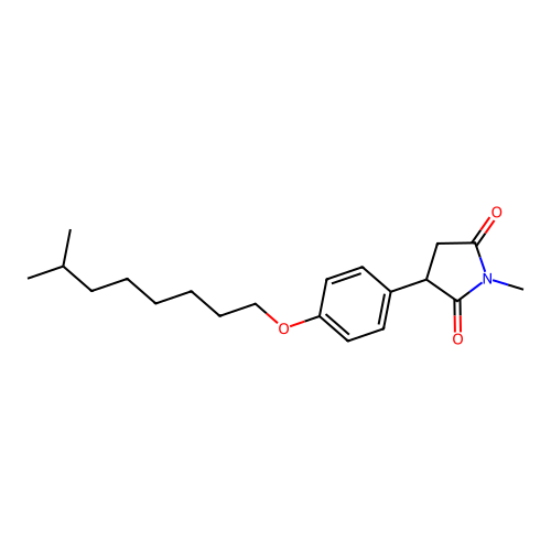 1-Methyl-3-(4-((7-methyloctyl)oxy)phenyl)pyrrolidine-2,5-dione structure