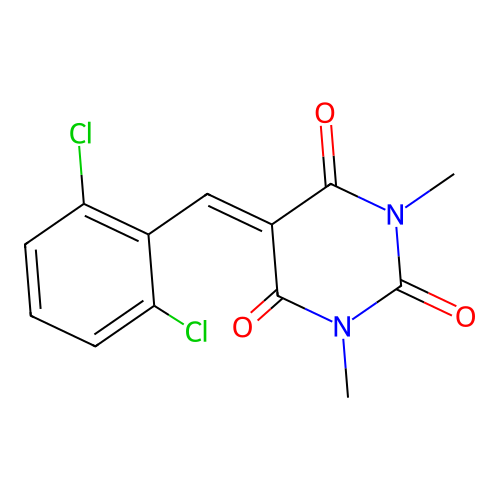 5-[(2,6-Dichlorophenyl)methylidene]-1,3-dimethyl-1,3-diazinane-2,4,6-trione structure