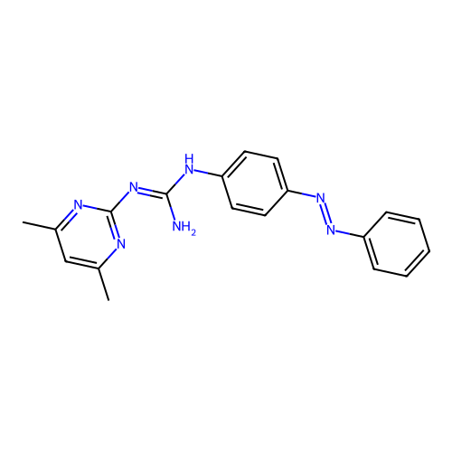 1-(4,6-dimethylpyrimidin-2-yl)-3-{4-[(E)-phenyldiazenyl]phenyl}guanidine structure