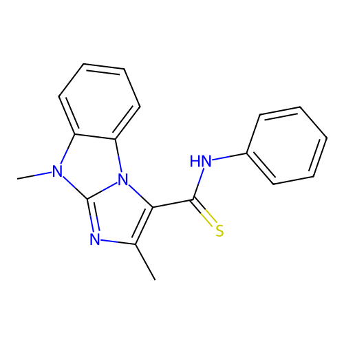 2,9-dimethyl-N-phenyl-9H-imidazo[1,2-a]benzimidazole-3-carbothioamide structure