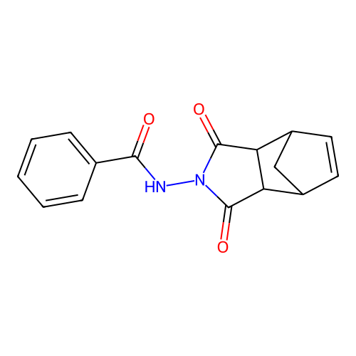 N-(1,3-dioxo-1,3,3a,4,7,7a-hexahydro-2H-4,7-methanoisoindol-2-yl)benzamide structure