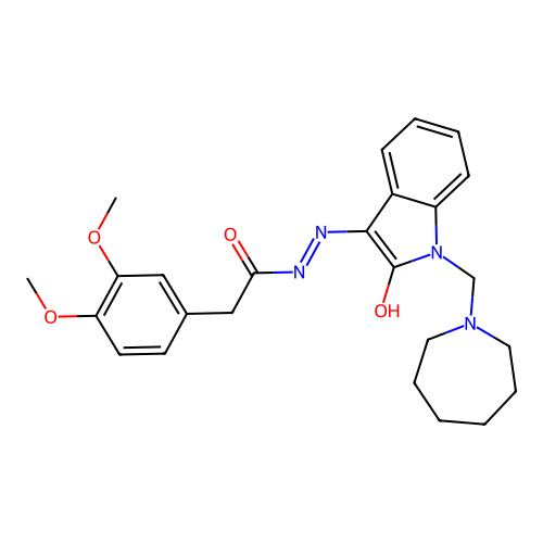 (E)-N'-(1-(azepan-1-ylmethyl)-2-oxoindolin-3-ylidene)-2-(3,4-dimethoxyphenyl)acetohydrazide structure