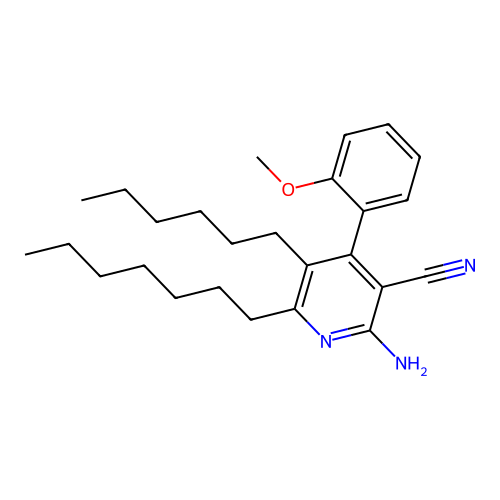 2-Amino-6-heptyl-5-hexyl-4-(2-methoxyphenyl)pyridine-3-carbonitrile structure