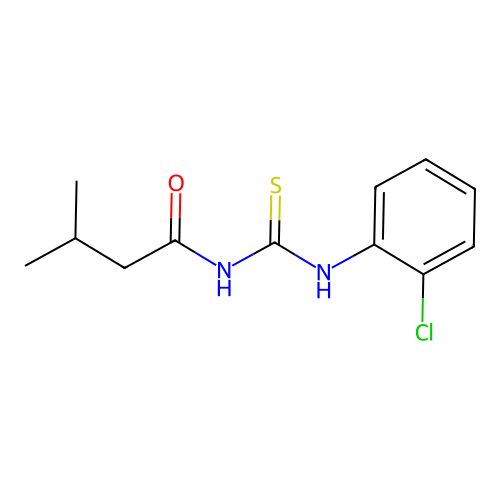 N-[(2-chlorophenyl)carbamothioyl]-3-methylbutanamide structure