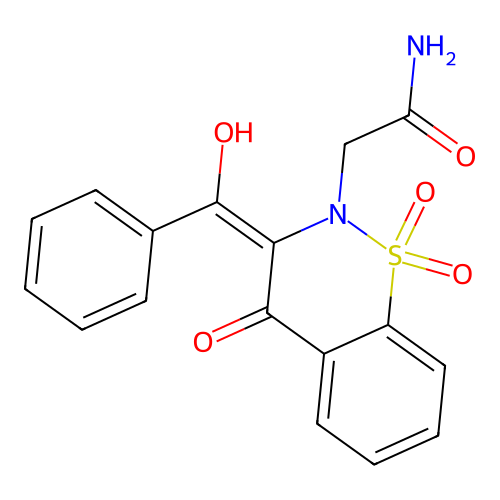 2-(3-benzoyl-4-hydroxy-1,1-dioxido-2H-benzo[e][1,2]thiazin-2-yl)acetamide structure
