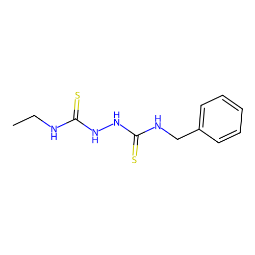 1-Ethyl-3-[[[(phenylmethyl)amino]-sulfanylidenemethyl]amino]thiourea structure