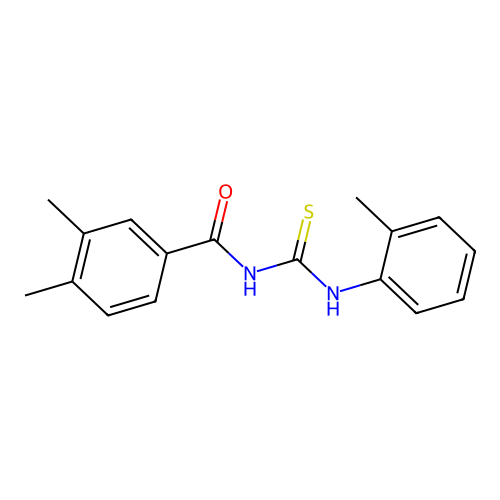 3,4-dimethyl-N-[(2-methylphenyl)carbamothioyl]benzamide structure