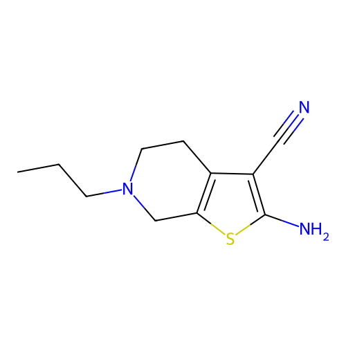 2-Amino-6-propyl-4,5,6,7-tetrahydrothieno[2,3-c]pyridine-3-carbonitrile structure