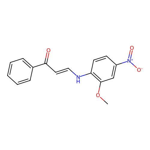 (2E)-3-[(2-methoxy-4-nitrophenyl)amino]-1-phenylprop-2-en-1-one structure