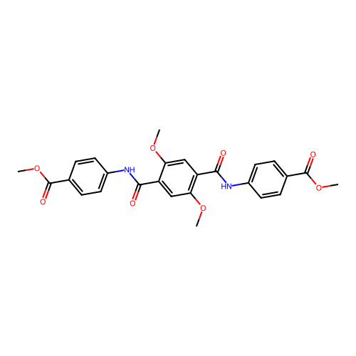 Dimethyl 4,4'-[(2,5-dimethoxybenzene-1,4-diyl)bis(carbonylimino)]dibenzoate structure