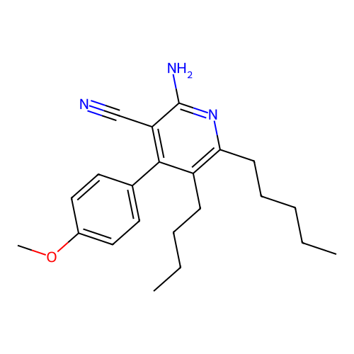 2-Amino-5-butyl-4-(4-methoxyphenyl)-6-pentylpyridine-3-carbonitrile structure