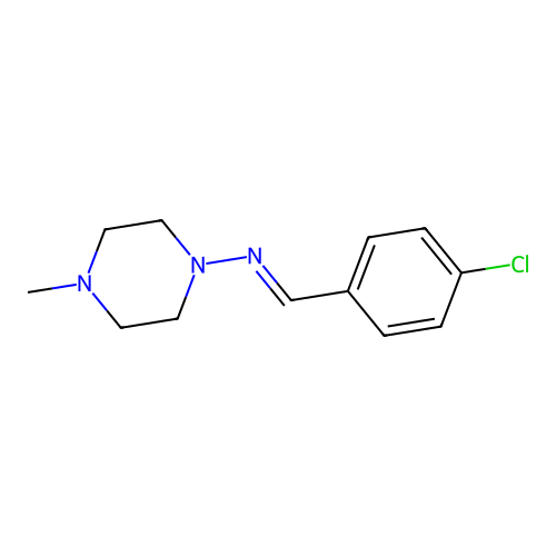 N-[(E)-(4-chlorophenyl)methylidene]-4-methylpiperazin-1-amine structure