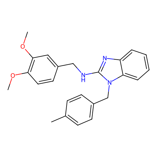 N-(3,4-dimethoxybenzyl)-1-(4-methylbenzyl)-1H-benzimidazol-2-amine structure