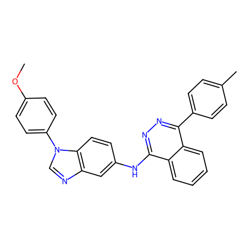 N-[1-(4-methoxyphenyl)-1H-benzimidazol-5-yl]-4-(4-methylphenyl)phthalazin-1-amine structure