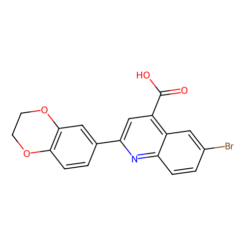 6-Bromo-2-(2,3-dihydrobenzo[b][1,4]dioxin-6-yl)quinoline-4-carboxylic acid structure