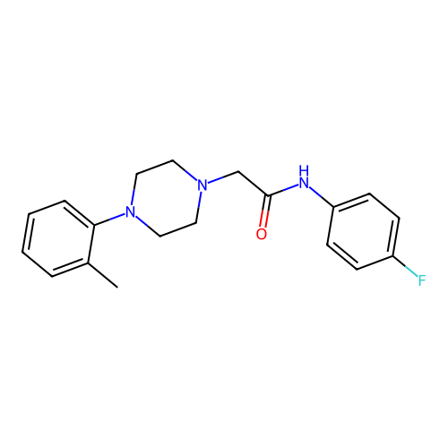 N-(4-fluorophenyl)-2-[4-(2-methylphenyl)piperazin-1-yl]acetamide structure