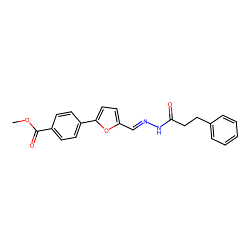 methyl 4-(5-{(E)-[2-(3-phenylpropanoyl)hydrazinylidene]methyl}furan-2-yl)benzoate structure
