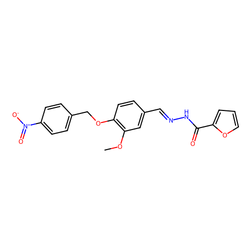N'-[(E)-{3-methoxy-4-[(4-nitrobenzyl)oxy]phenyl}methylidene]furan-2-carbohydrazide structure