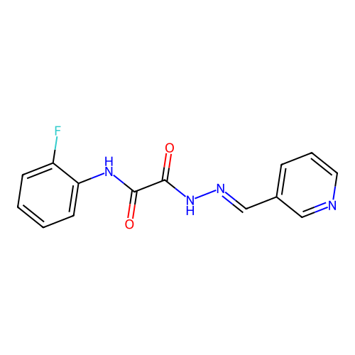 N-(2-fluorophenyl)-2-oxo-2-[(2E)-2-(pyridin-3-ylmethylidene)hydrazinyl]acetamide structure