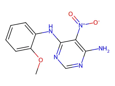 N-(2-methoxyphenyl)-5-nitropyrimidine-4,6-diamine structure