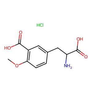 Hydrocinnamic acid, alpha-amino-3-carboxy-4-methoxy-, hydrochloride, DL- structure