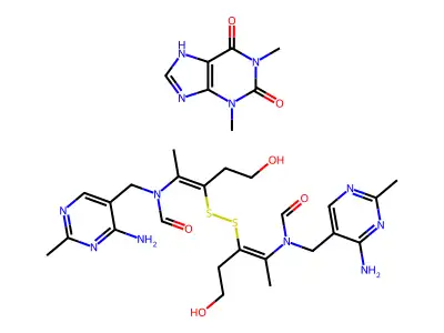 Thiamine disulfide monotheophyllinate structure