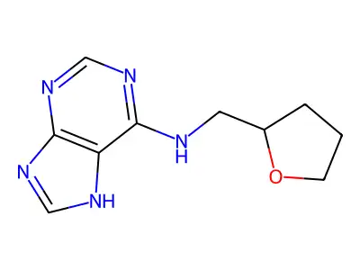 N-(tetrahydrofuran-2-ylmethyl)-7H-purin-6-amine structure