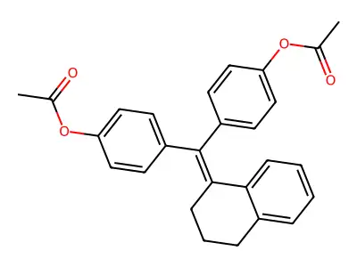 Bis(p-acetoxyphenyl)-1,2,3,4-tetrahydro-1-naphthylidenemethane structure