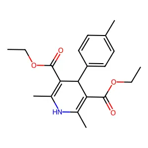 2,6-Dimethyl-4-P-tolyl-1,4-dihydro-pyridine-3,5-dicarboxylic acid diethyl ester structure