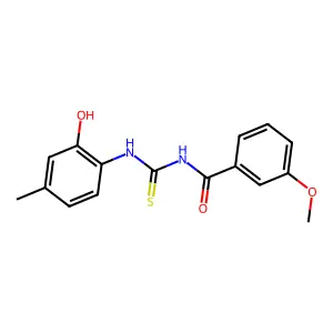 N-[(2-hydroxy-4-methylphenyl)carbamothioyl]-3-methoxybenzamide structure