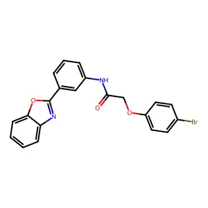N-[3-(1,3-benzoxazol-2-yl)phenyl]-2-(4-bromophenoxy)acetamide structure