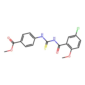 Methyl 4-({[(5-chloro-2-methoxyphenyl)carbonyl]carbamothioyl}amino)benzoate structure