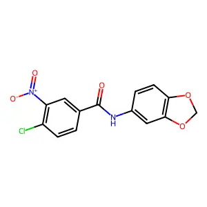N-(1,3-benzodioxol-5-yl)-4-chloro-3-nitrobenzamide structure